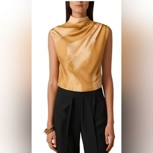 Nwt Donna Karan New York Women's Sleeveless Satin Blouse Size XS